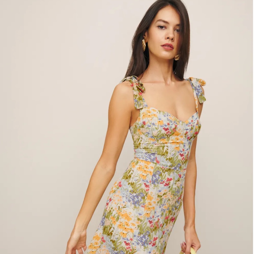 Reformation Multicolor Floral Midi Dress - Picture 2 of 5